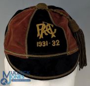 1931-2 Auckland (NZ) Rugby Honours Cap: Cox the Hatters Auckland make, neat maroon & black issue,