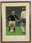 Big Blue Tube Jimmy Johson Scotland Celtic Football Signed Poster, no 57/500, mounted and framed