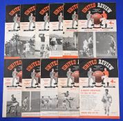 1957/58 Manchester Utd home match programmes Everton, Leeds Utd, Blackpool, Arsenal, Portsmouth,