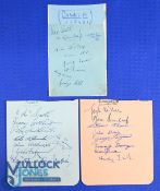 Selection of football signatures 1948/49 taken from an autograph album each on a separate page to