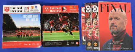 1968/69 Manchester Utd complete league season home programmes (21); FAC Watford, Birmingham City,