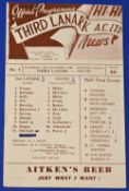 1948/49 Third Lanark v Celtic Div. A match programme 20 November 1948; score + half times penned in,