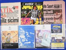 1996/97 Manchester Utd Champions League programmes aways to include Juventus (official) + match