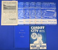 Selection of Cardiff City programmes 1943/44 Lovell's Athletic (10 April), 1944/45 Bath City (9