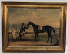 Horseracing Oleograph Print - after J E Fernslet 1884 - size 63cm x 83cm