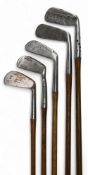 5x Various Golf clubs - to incl Tom Morris mussel back jigger stamped St Andrean made by Tom