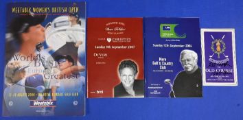 Signed Golf programmes and a Score Card to include the 2000 Women's British Open programme signed by