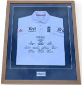 2011 nPower Test Match England v Sri Lanks multi-signed Cricket Shirt, a replica England shirt