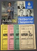 1967 & 1968 Official Centenary Open Golf Championship programmes - both with age related wear to