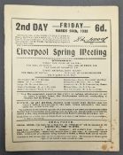 1933 Grand National Racecard 2nd Day 24th March 1933 - with pencil notes added
