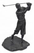 Spelter Cast Golfing Figure with pewter finish - 24cm tall