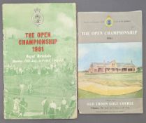 1961 & 1962 Official Centenary Open Golf Championship programmes - played at Royal Birkdale and