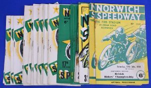 Norwich speedway programmes from the forties and fifties to include 1940s x9 and 1950s x29 (38)