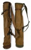 2x Vintage Canvas Golf Bags both with handles and shoulder straps, pockets - both with some signs of
