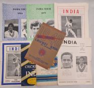 1946-1986 India Cricket Tour Programmes: to include 1946 all India, 1952 souvenir and tour