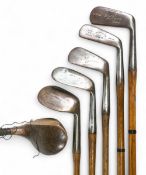 Half set of Assorted Golf clubs (6) - to incl Albert White of Whiting of Folkestone socket neck
