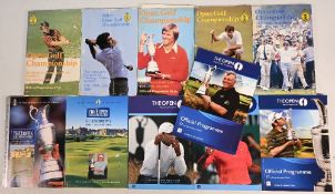 Golf Open Championship programmes to include 1980, 1981, 1982 with map, 1983, 1984 with map, 1995,