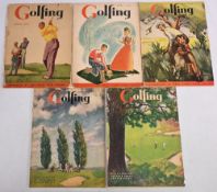 American Golfing Magazine 1937 - Five editions of the monthly magazine from March to July 1937. Fair
