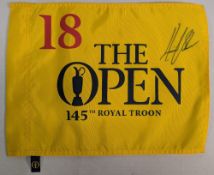 2016 The Open Winner Henrik Stenson signed 18th Hole Pin Flag, Royal Troon - signature obtained by a