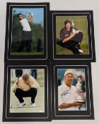 4x Signed colour Golf Photographs, all mounted with good signatures of Paul Casey, Colin