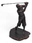 Spelter Cast Golfing Figure with bronzed finish - 24cm tall