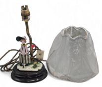 Lino Zampiva Ceramic Golf Figure Lamp Base, made in Italy with a shade, looks unused (no plug)