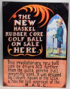 Reproduction Golf Advertising Sign for the new Haskel rubber core ball - metal printed sign #30cm