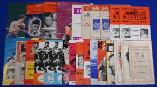 Boxing Programmes 1940s - 1960s featuring 28/10/46 Hawkins v Roderick, 15/4/47 Woodcock v Baski, 9/