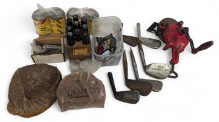 Golf Clubmaker Tools and Accessories: a box to include a small bench Metabo hand grinder, scoring