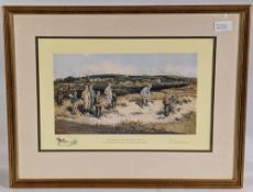 John Ball Hoylake limited edition golf print, signed by Tim White Captain No. 24/200, well framed