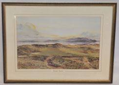 Waugh Bill Royal Troon Golf Print, from 1986, mounted and framed under glass - size 39cm x 53cm