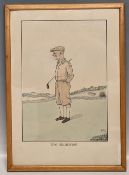 Tom Haliburton original ink and watercolour Caricature Painting by Mel 1960 - in frame, size #28cm x