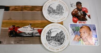 Mixed Sporting Collectibles to include: a signed Evel Kneviel photograph 708/740 (has a small tear