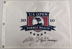 2010 US Open Pebble Beach signed Pin Flag winner Graeme McDowell, signature obtained by a