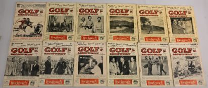 Golf Monthly Magazine 1948 Volume 38 No 1-12 full year of the magazine. Some rusty staples marks
