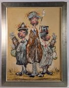 Rama Lorian Three Tramp Golfer Impasto Painting c1960, on canvas -size #73cm x 93cm