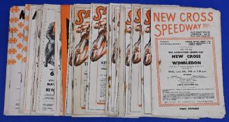 New Cross speedway programmes from the forties and fifties to include 1940s x17 and 1950s x16 (33)
