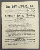 1927 Grand National Racecard 2nd Day 25th March 1927 - with pen notes added