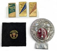 Vintage Golf Badge and Patch, a hole in one St Christopher golf car badge, European tour badges