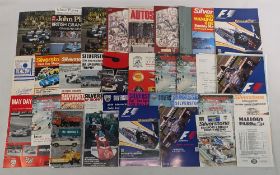 Quantity of Motor Racing Programmes from 1970s featuring International Trophy at Silverstone, John