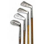 4x Flanged sole Golf irons to incl Maxwell mid-iron, Star Maxwell wide soled no 5 mashie, Forgan