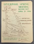 1946 Grand National Racecard 2nd Day 5th April 1946 - some pencil notes added
