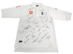 England Cricket Shirt 2000 signed by over thirty including Neil Fairbrother Mike Gatting Anthony