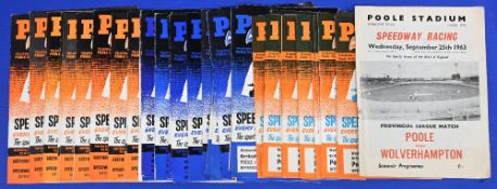 Poole speedway programmes from the sixties to include 1960 x4 1961 x5 1962 x5 1963 x5 1964 x2 1965