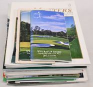 Golf programmes, scorecards, drawsheets and guides to include Masters guides x4 Masters programmes