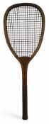 c1892 Horseman Flat Top wooden Tennis Racket - The Clevland - an American New York racket with