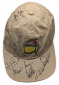 Multi signed The Masters Golf Championship Baseball cap, with good signatures of Bernard Langer,