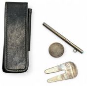 1979 Silver Hallmarked Birmingham Ball Marker, Pencil and Divot Tool, with a monogram added - in