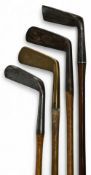 4x James Braid Autograph putters to incl Orion wide flanged sole model, Magic putter, straight blade