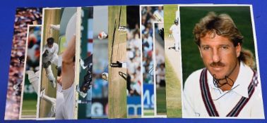 English Cricket player hand signed photographs to include Michael Atherton Andrew Strauss Ben Stokes